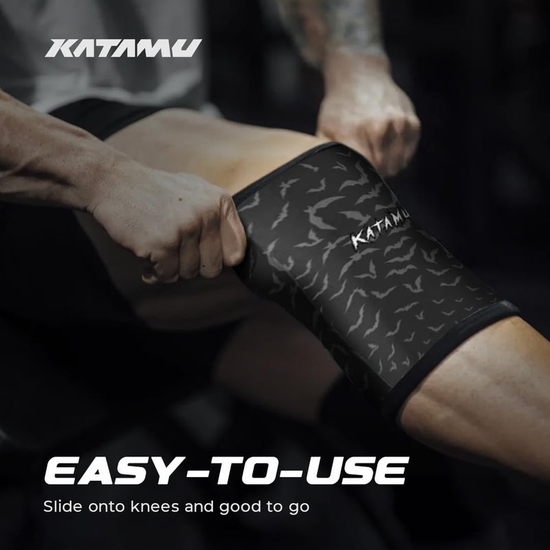 Katamu Premium Weightlifting, Powerlifting, Squats, Athletic and Fitness Knee Support Sleeve | Knee Sleeve for Men and Women | Batman, Large - Image 3